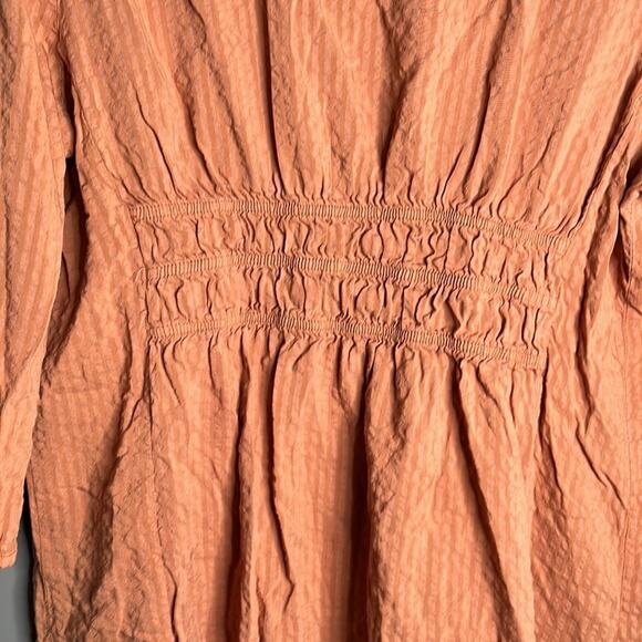 Polygram Brown Cinched Blouse Size Large - Picture 3 of 9